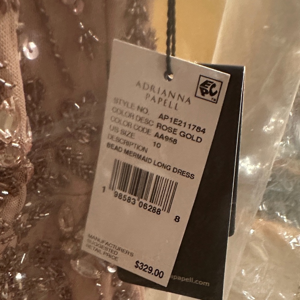 Adrianna Papell Cross Front Halter in Rose Gold NWT 8 - Picture 3 of 5